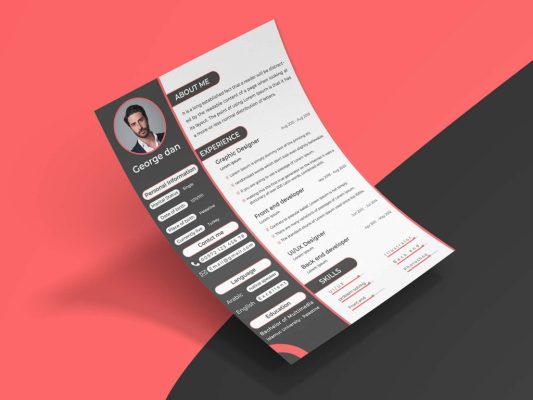Free Creative CV Template (PSD)