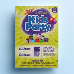 Free Kids Party Flyer Template (PSD)