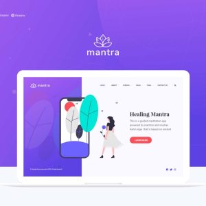 Free Mantra Yoga Minimal UI Kit (XD)