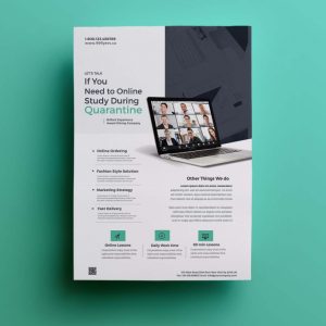 Free Online Learning Flyer Template (PSD)